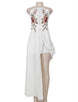 Elegant White Embroidery Backless Long Dress