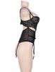 Plus Size Elegant Black Babydoll With Garter