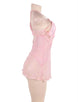 Seduction Pink Lace Transparente Halter Sexy Babydoll