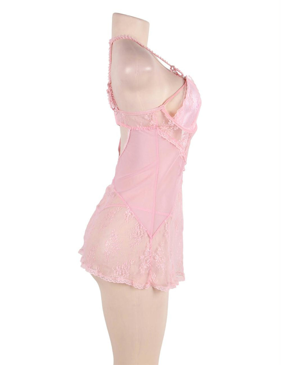 Plus Size Pink Seduction sexy babydoll