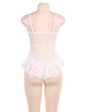 Plus Size White Stereoscopic Flower Lace Babydoll