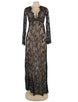 Black Delicate Lace Long Sleepwear Gown