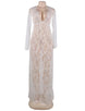 White Long Sleeve Lace Sleepwear Gown