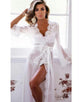 Plus Size White Delicate Lace Long Sleepwear Gown