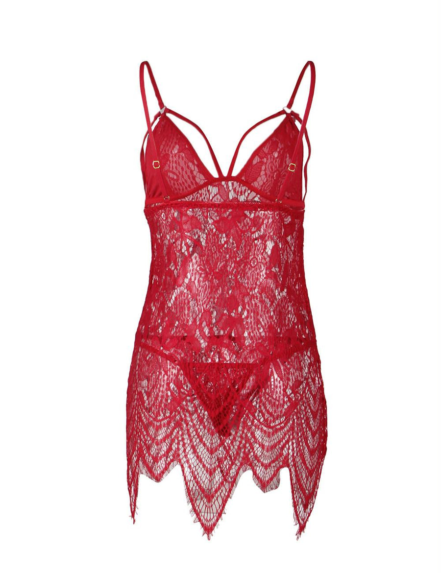 Valentine's Day Red Eyelashes Lace Elastic Band Sexy Babydoll