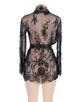 Eyelash Black Lace Sleepwear Gown