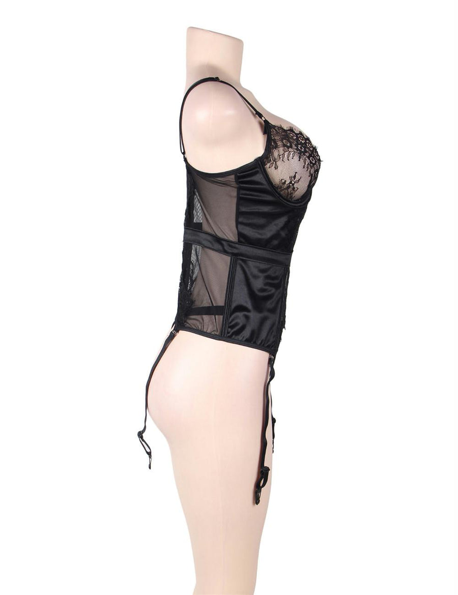 Seduction Black Lace Transparente Sexy Babydoll