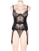 Plus Size Seduction Black Lace Transparente Sexy Babydoll