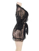 Eyelash Black Lace Sleepwear Lingerie Set