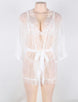 Eyelash White Lace Sleepwear Lingerie Set