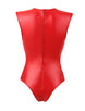 Red Leather Open Bust Teddy