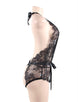 Black Low Cut Lace Teddy