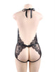 Black Low Cut Lace Teddy