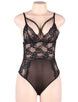 Black Delicate Emboss Lace Teddy