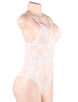 White Delicate Emboss Lace Teddy