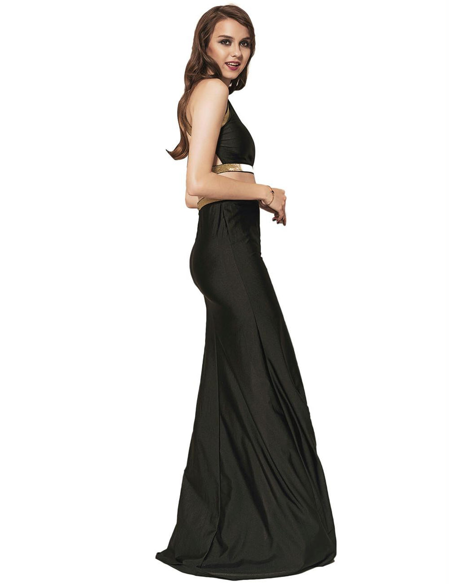 Black Cross-strapped Gown