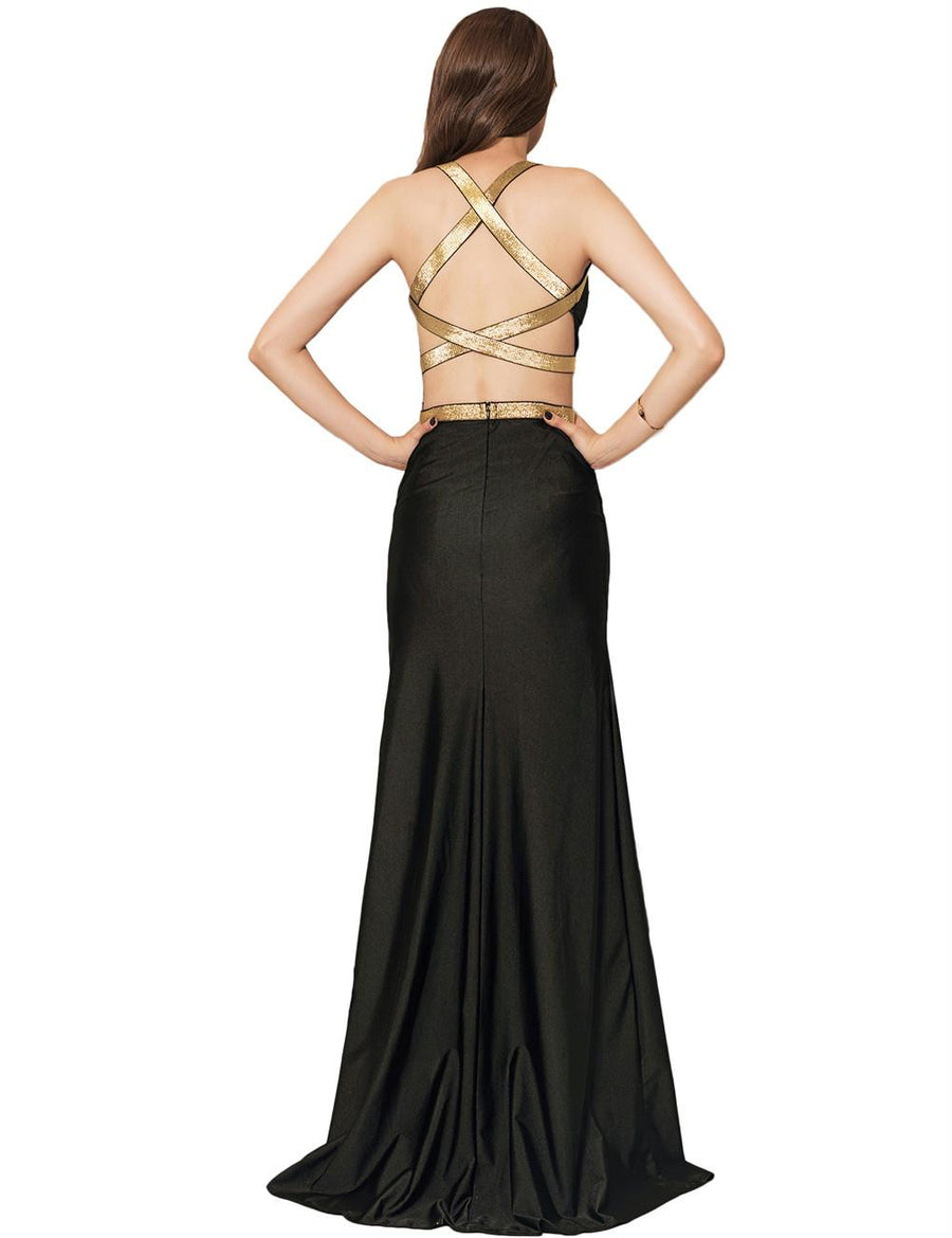 Black Cross-strapped Gown