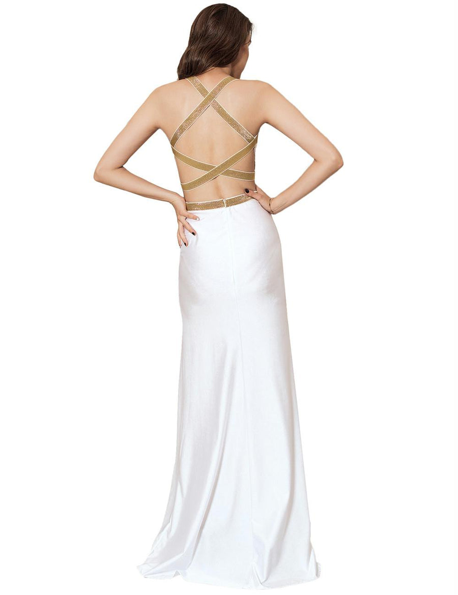 White Separate Golden Edge Dress