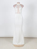 White Transparent Mesh  Applique Maxi