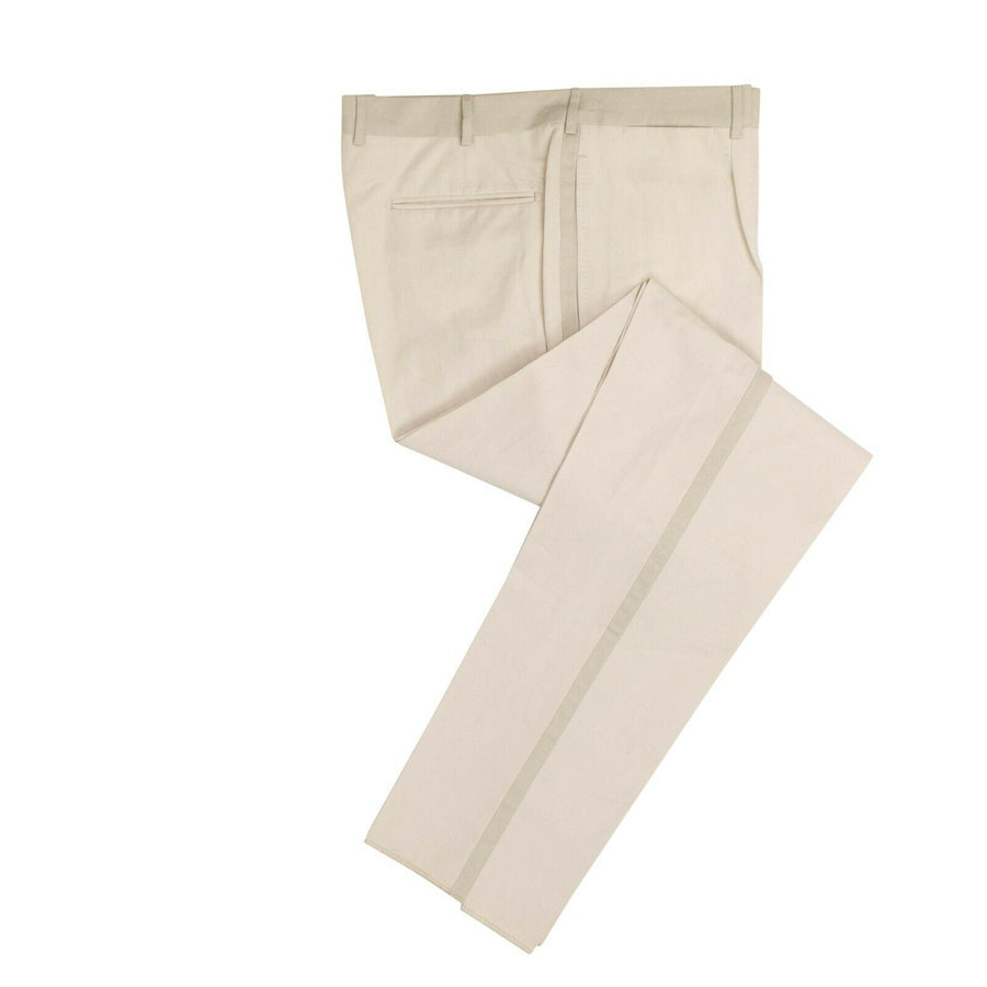 Side Striped Cotton Blend Pants - Beige