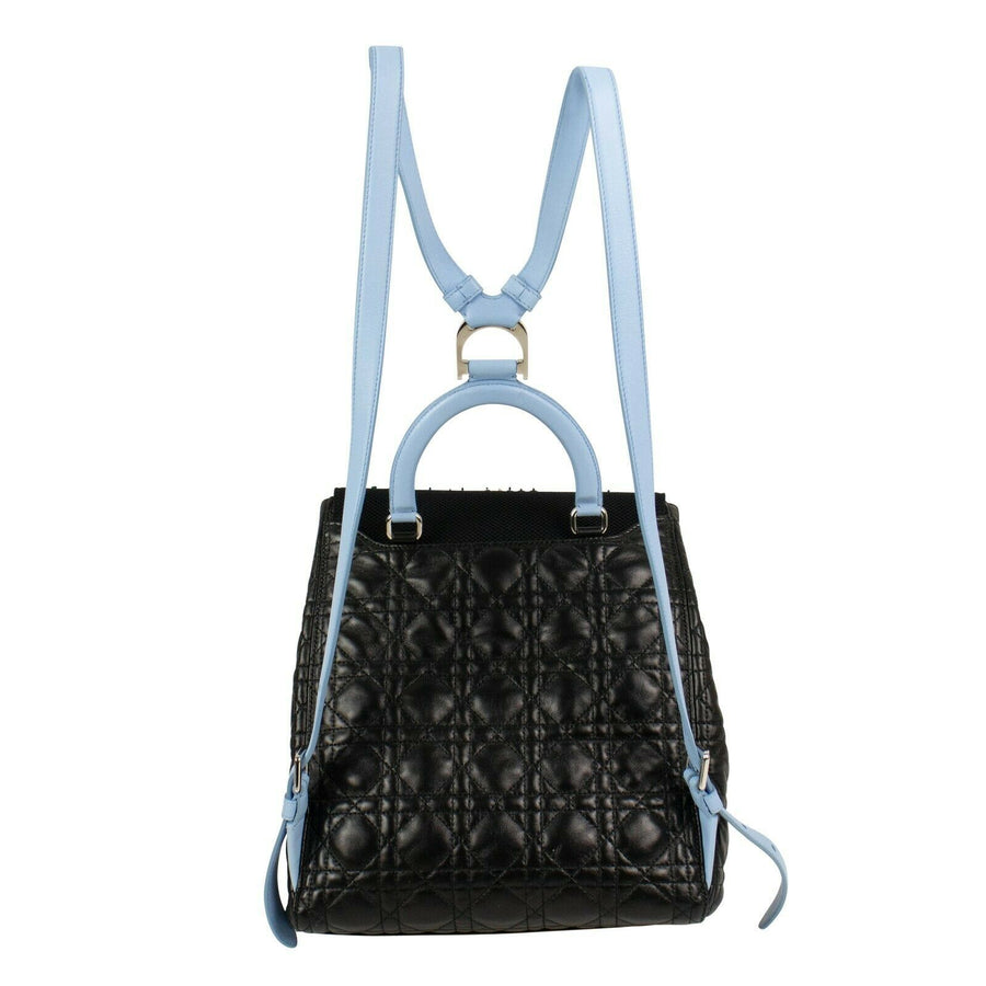 Large Stardust Embellished Leather Backpack - Black