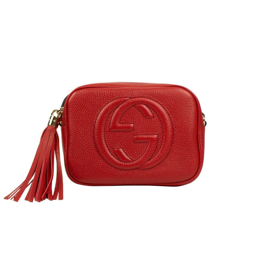 Soho Small Pebbled Leather Disco Shoulder Bag - Red