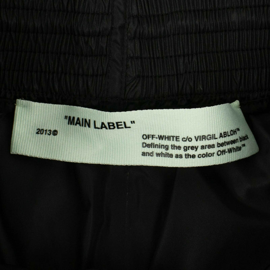 Nylon Elastic Waist Logo Jogging Pants - Black