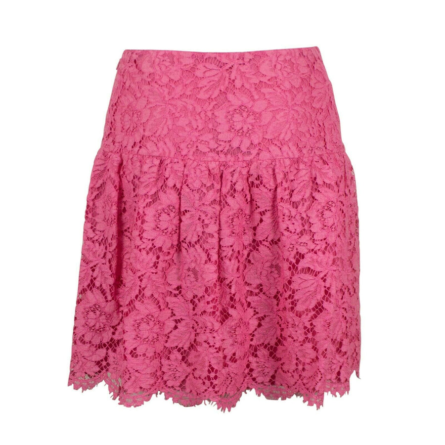 Lace Floral Embroidered Skirt - Pink