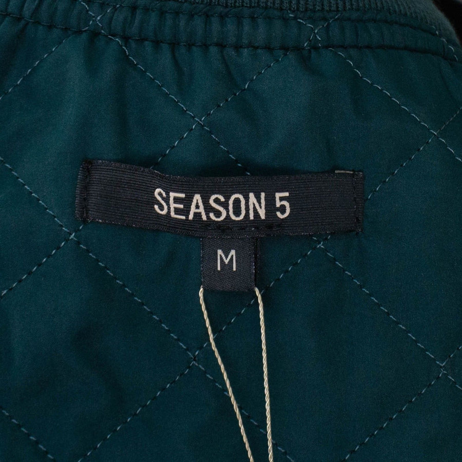 Season 5 Embroidered Classic Bomber Jacket - Emerald Ink