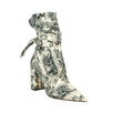 Huggy Toile De Jouy Fabric Ankle Boots - Cream / Blue