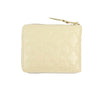 Leather Clover Embossed Small Wallet - Ivory