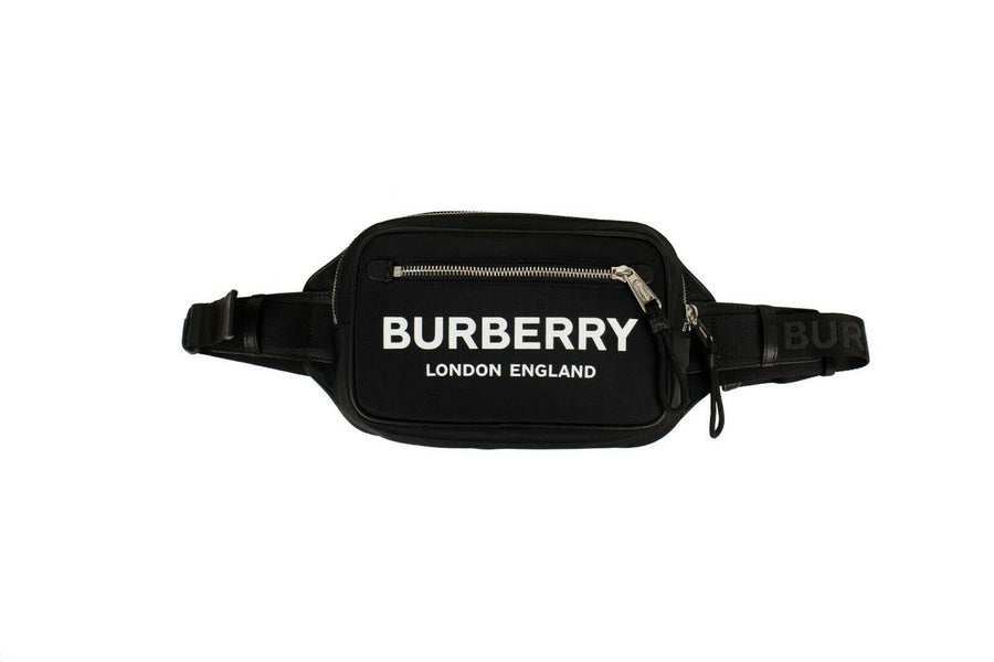 Nylon Logo Printed Econyl Fanny Pack Belt Bag - Black