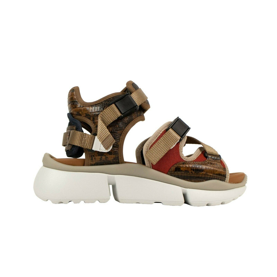 Python Print 'Sonnie' Sandals Sneakers - Brown