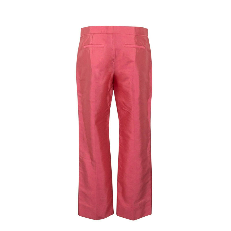 Cropped Cotton Blend Pants - Pink