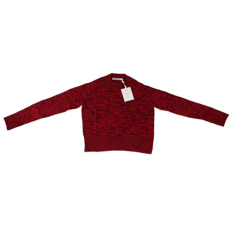 Cashmere J'ADIOR 8 Marled Knit Crewneck Sweater - Red / Black