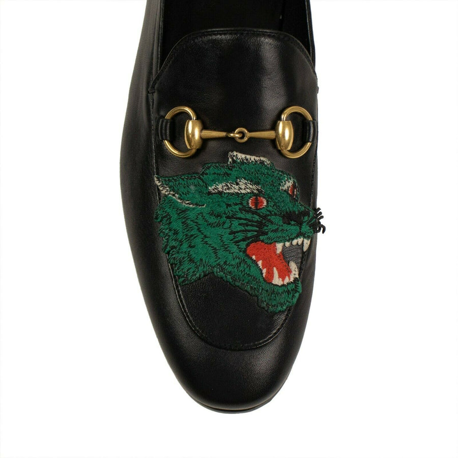 Men's Brixton Leather Panther Horsebit Loafers - Black