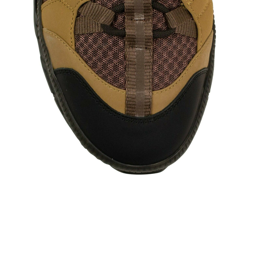 Mesh And Nubuck Union High-Top Sneakers - Brown