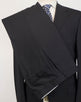 Drop 7 Striped Wool 3 Button 3 Piece Suit - Black