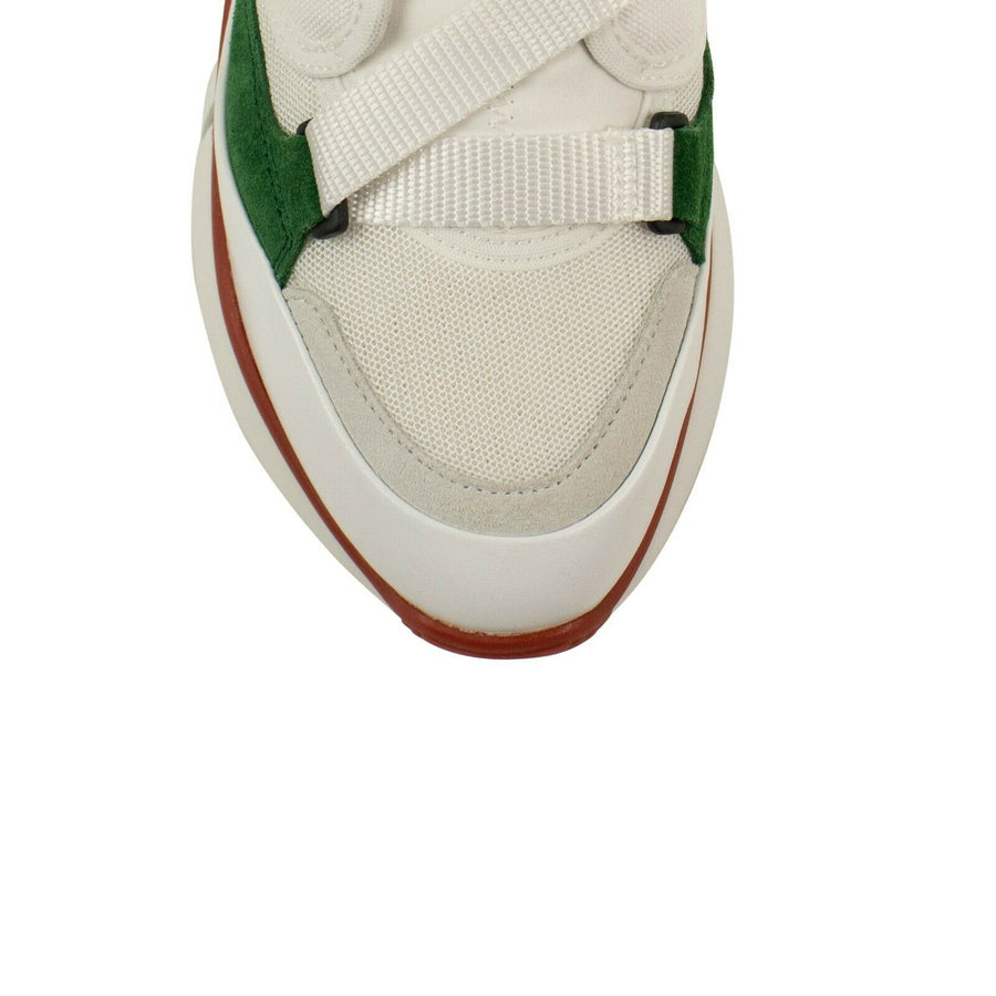 Suede 'Sonnie' High-Top Sneakers - White/Green