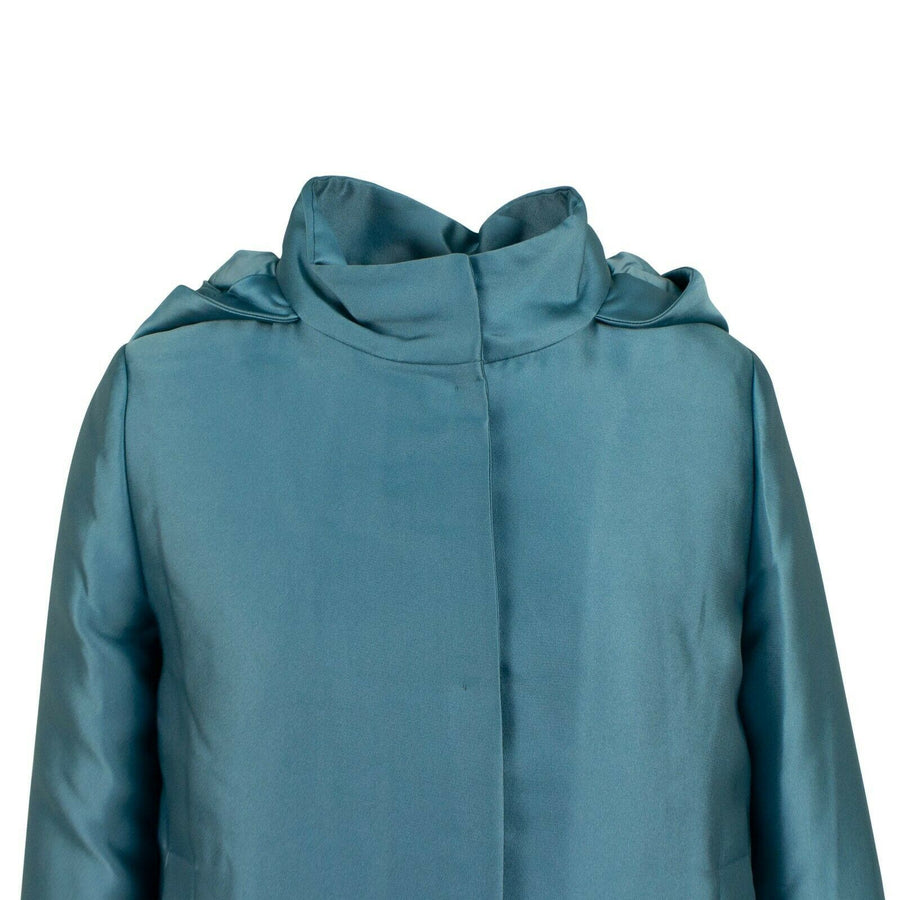 Polyester Blend Down Filled Coat - Blue