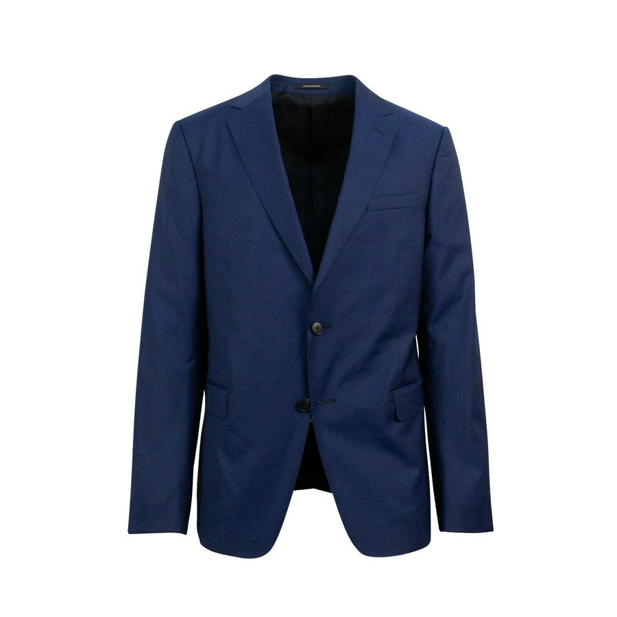 Z ZEGNA Solid Wool Two Button Suit - Navy Blue