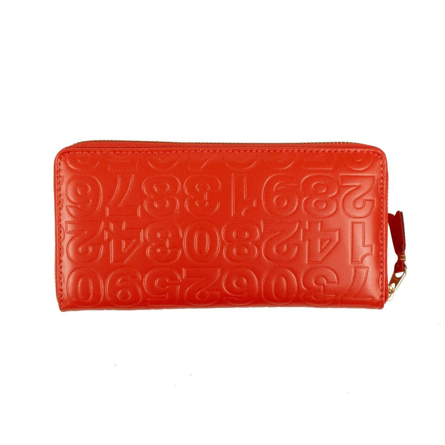 Leather Number Embossed Wallet - Orange