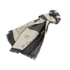 Checkerboard Wool Blend Scarf - Black / Gray