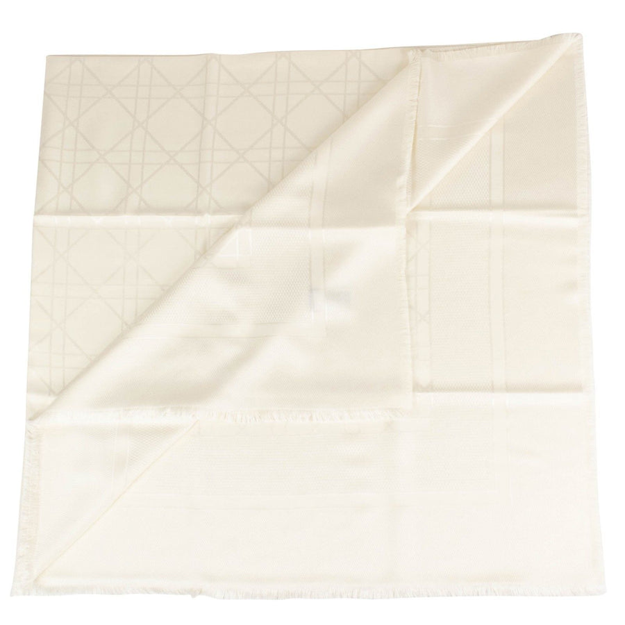 Dior Cannage Silk-Wool Scarf - Ivory