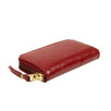 Leather Mini Wallet Clover Embossed Coin Purse - Red