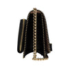 Leather Stud Vara Bow Flap Shoulder Bag - Black / Gold