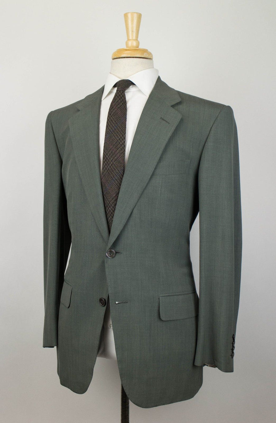 Drop 5 Wool-Silk Blend 2 Button Suit - Green