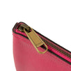 Leather Print Logo Medium Pouch Clutch - Pink