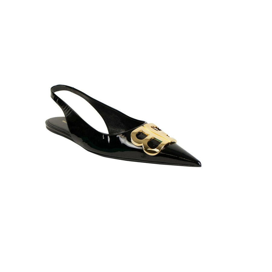 BB Patent Slingback Ballerina Flats - Black