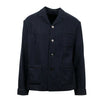 Pinstripe 4 Button Wool Blend Suit - Navy Blue